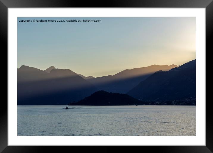 Lake Como sunbeams Framed Mounted Print by Graham Moore