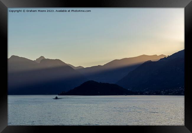 Lake Como sunbeams Framed Print by Graham Moore