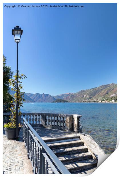 Lake Como boat landing Print by Graham Moore