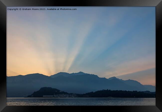 Lake Como morning blue hour Framed Print by Graham Moore