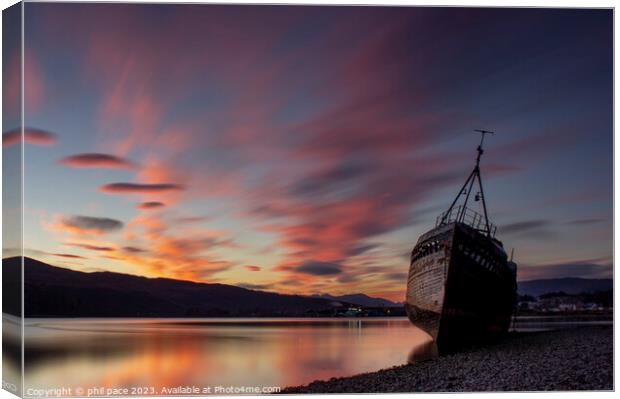 Corpach Shipwreck Canvas Print by phil pace