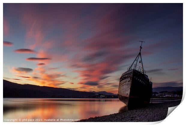 Corpach Shipwreck Print by phil pace
