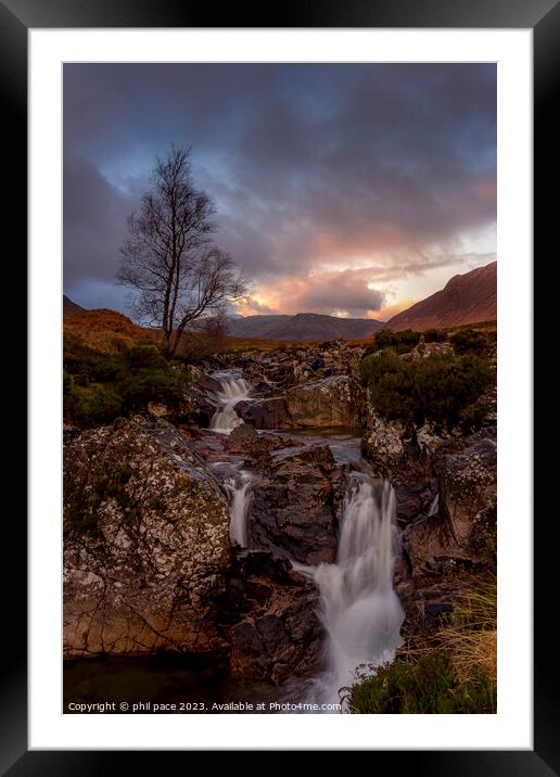 Buachaille Etive Mòr Waterfall Framed Mounted Print by phil pace