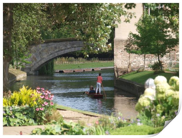 Serene Punt Ride on River Cam Print by Simon Hill