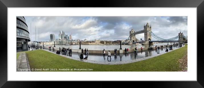 London City Life Panorama Framed Mounted Print by David Pyatt