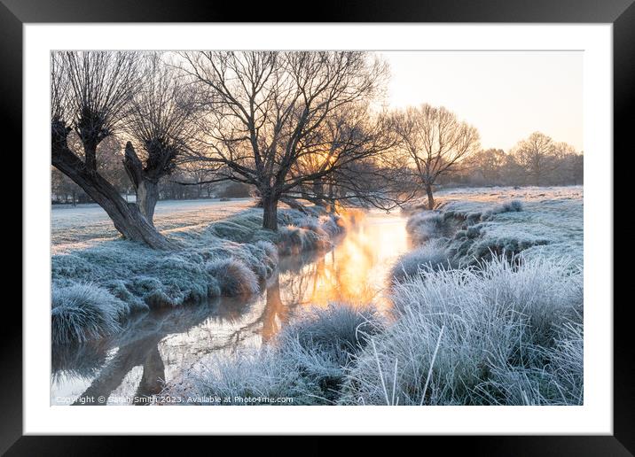 Frosty Sunrise at Beverley Brook Framed Mounted Print by Sarah Smith