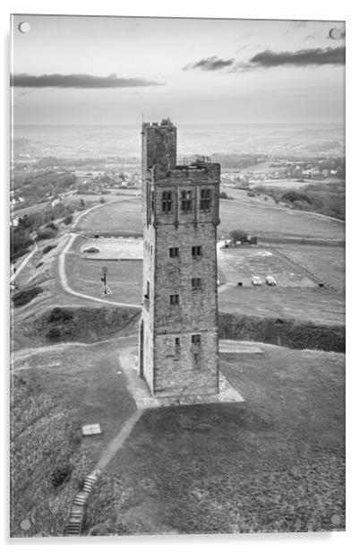 Victoria Tower Castle Hill  Acrylic by Apollo Aerial Photography
