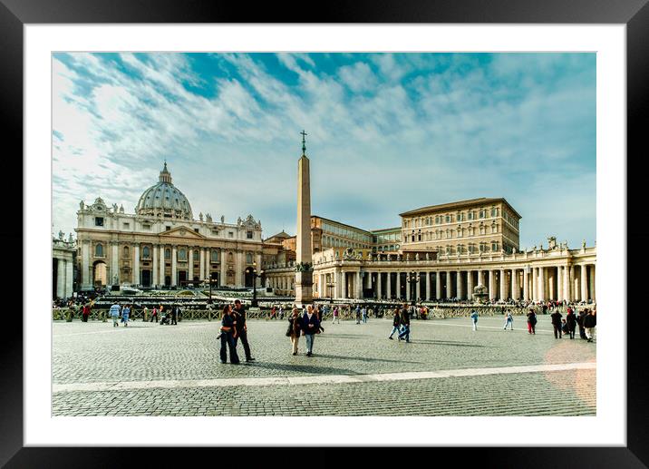 Piazza San Piedro, Vatican, Italy Framed Mounted Print by Gerry Walden LRPS
