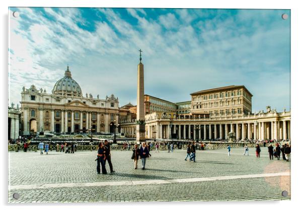 Piazza San Piedro, Vatican, Italy Acrylic by Gerry Walden LRPS
