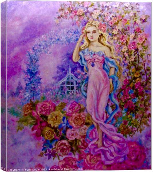 Yumi Sugai.Rose flower fairy. Canvas Print by Yumi Sugai