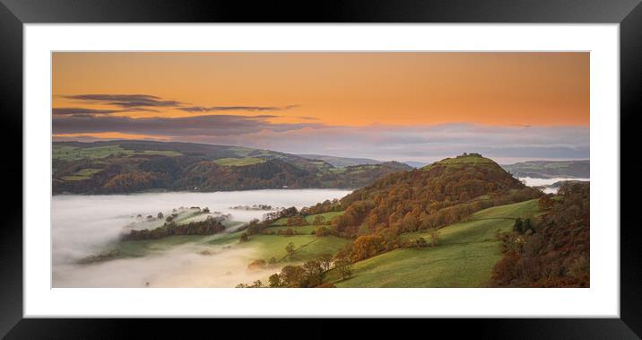 Looking towards Castle Dinas Bran, Llangollen Framed Mounted Print by Clive Ashton