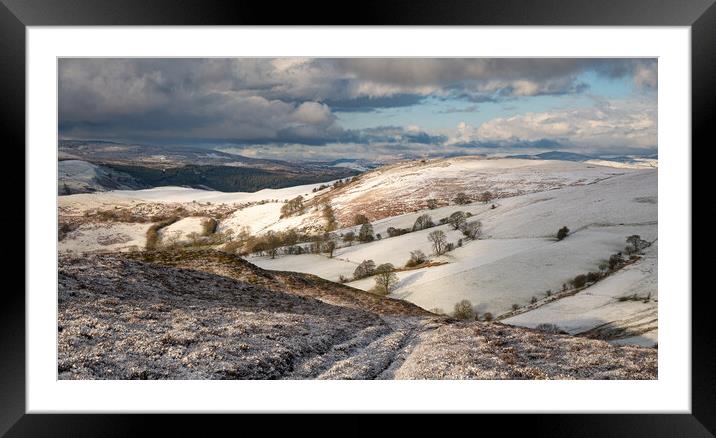 Snowy mountains Framed Mounted Print by Clive Ashton