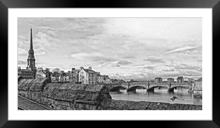 Ayr, the river crossings Framed Mounted Print by Allan Durward Photography