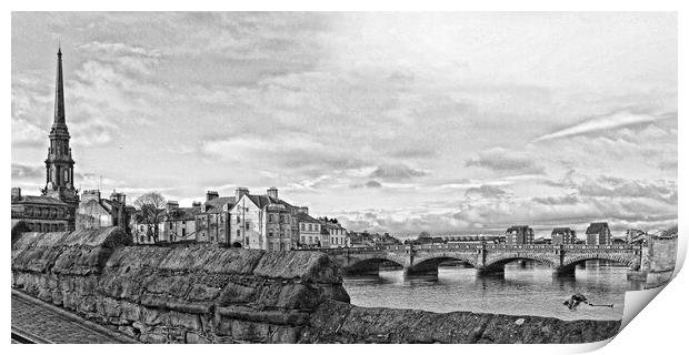 Ayr, the river crossings Print by Allan Durward Photography
