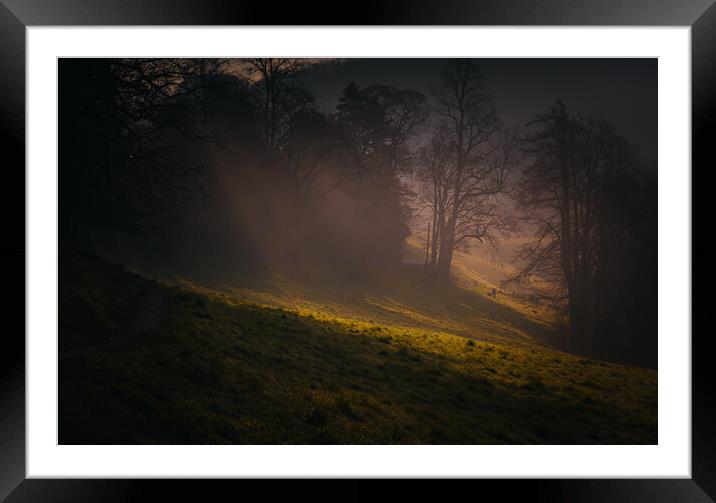 Early Morning Dog Walker Framed Mounted Print by Clive Ashton