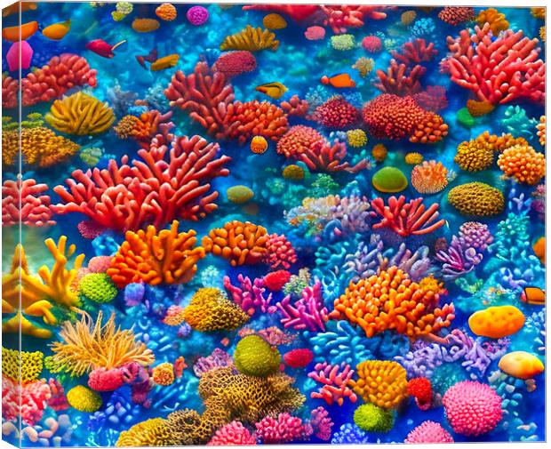 Vibrant Life Beneath the Waves Canvas Print by Roger Mechan