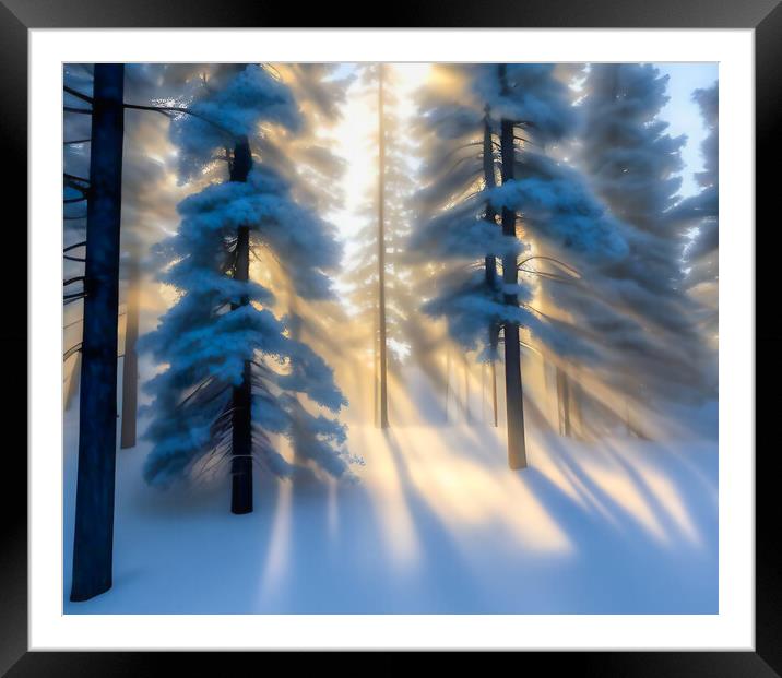 Ethereal Winter Wonderland Framed Mounted Print by Roger Mechan