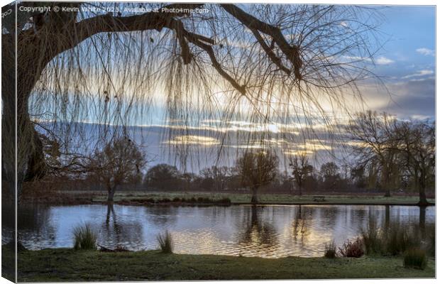 Sunrise in early January at Bushy Park Canvas Print by Kevin White