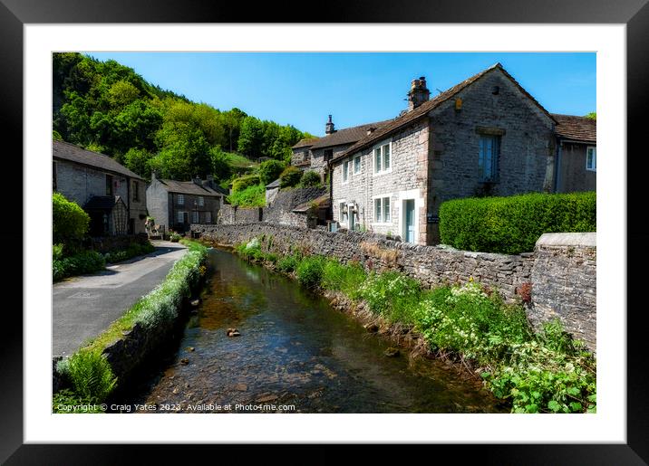 Peakshole Water Castleton Village Derbyshire Framed Mounted Print by Craig Yates