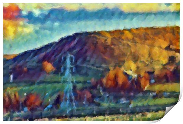 Scene's of Yorkshire - Abstract Landscape Digital Painting  Print by Glen Allen