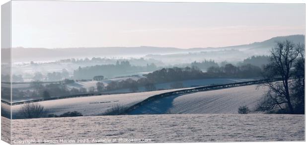 Shropshire Winter Landscape Canvas Print by Simon Marlow