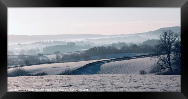 Shropshire Winter Landscape Framed Print by Simon Marlow