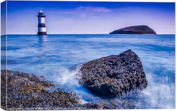 Penmon Lighthouse Anglesey Wales Canvas Print by Darren Wilkes