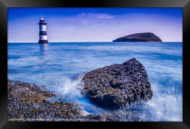Penmon Lighthouse Anglesey Wales Framed Print by Darren Wilkes