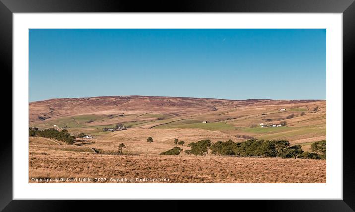 Towards Harwood from the Cow Green Access Road Framed Mounted Print by Richard Laidler