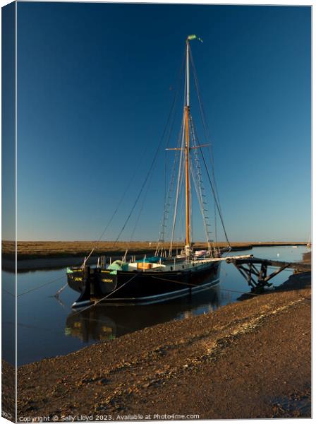 The Juno in January at Blakeney Quay, Norfolk Canvas Print by Sally Lloyd