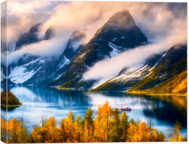 Serenity of Norway's Fiords Canvas Print by Roger Mechan