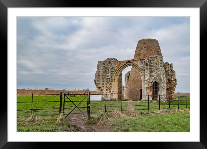 St Benet’s Abbey, Norfolk Broads Framed Mounted Print by Chris Yaxley