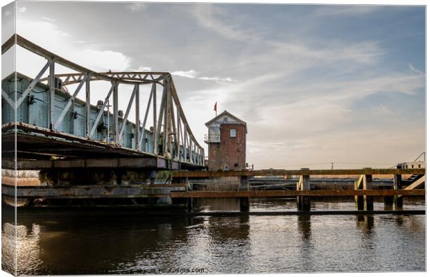 Reedham Swing Bridge over the River Yare Canvas Print by Chris Yaxley