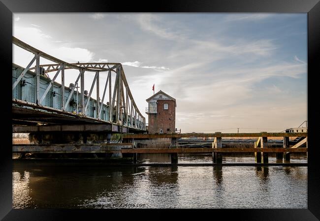 Reedham Swing Bridge over the River Yare Framed Print by Chris Yaxley