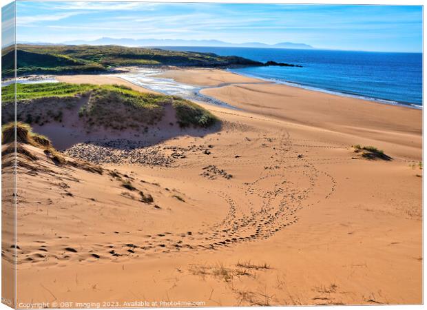 Red Point Beach Near Gairloch Highland Scotland Footprint Trails Canvas Print by OBT imaging
