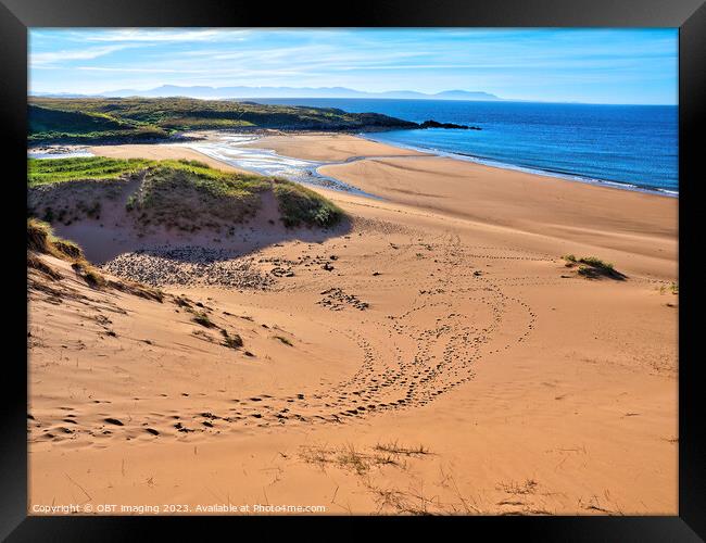 Red Point Beach Near Gairloch Highland Scotland Footprint Trails Framed Print by OBT imaging
