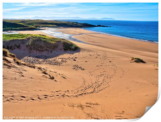 Red Point Beach Near Gairloch Highland Scotland Footprint Trails Print by OBT imaging