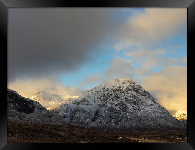 Buachaille Etive Mor just after sunrise. Framed Print by Tommy Dickson