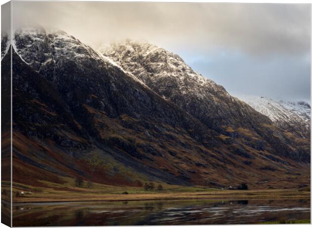 The Eagach Ridge as viewed across Loch Achtriochta Canvas Print by Tommy Dickson