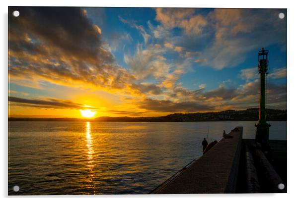 Majestic Sunset over Torbay Acrylic by Paul F Prestidge