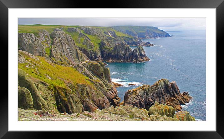 Enigmatic Lundy Island: Western Cloud Veil Framed Mounted Print by Stephen Thomas Photography 