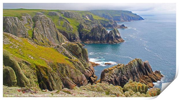 Enigmatic Lundy Island: Western Cloud Veil Print by Stephen Thomas Photography 