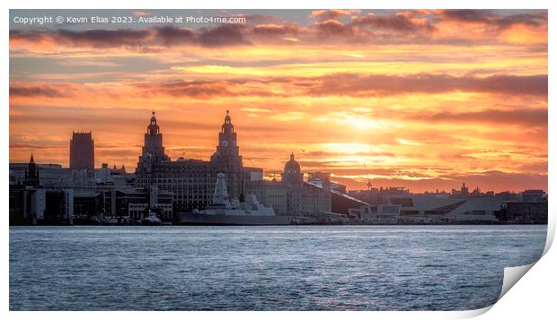 Liverpool sunrise Print by Kevin Elias