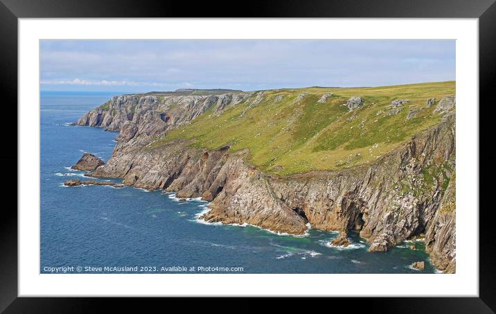 Rugged Beauty of Lundy's Western Coast Framed Mounted Print by Stephen Thomas Photography 