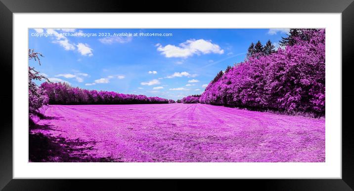 Colorful fantasy landscape in an asian purple infrared photo sty Framed Mounted Print by Michael Piepgras