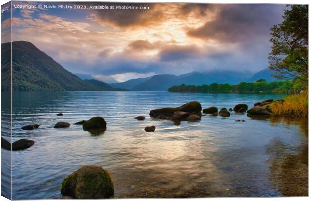 Ullswater Sunset, Lake District, England Canvas Print by Navin Mistry