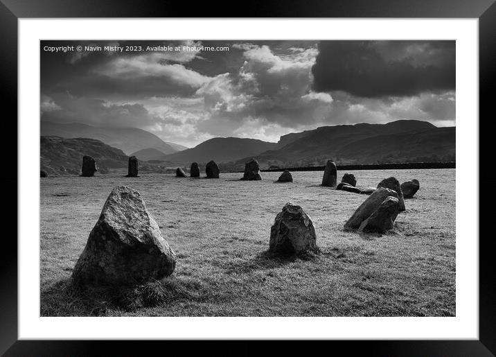 Castlerigg Stone Circle Lake District Framed Mounted Print by Navin Mistry