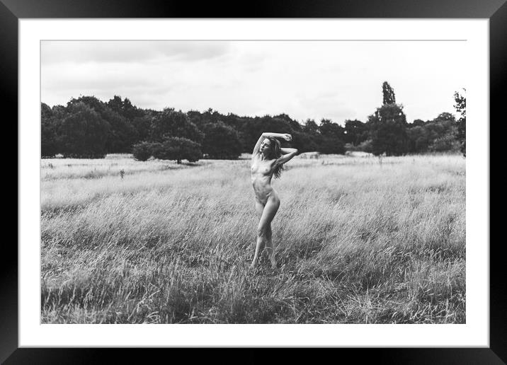 Hiraeth 7  Suzzi - Landscape Art Nude  Framed Mounted Print by Henry Clayton