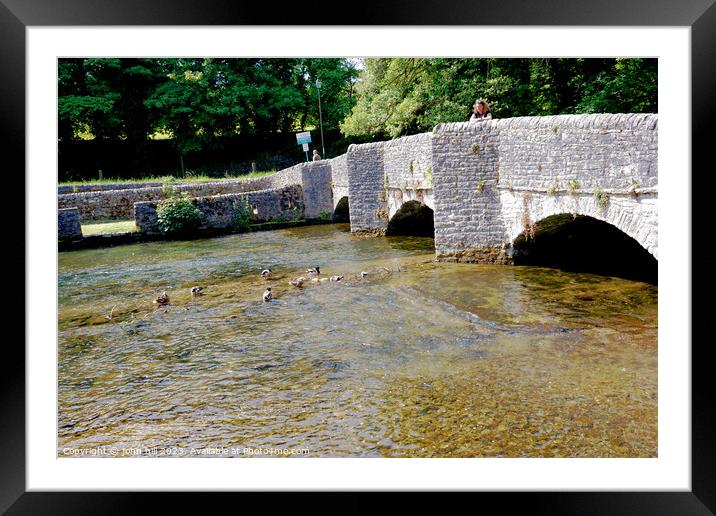 Sheepwash bridge, Ashford in the water Derbyshire Framed Mounted Print by john hill