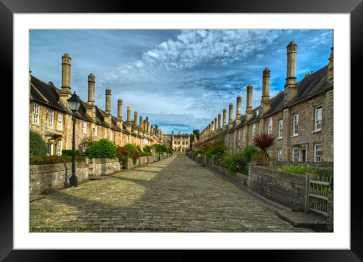 Vicars Close in Wells Framed Mounted Print by Alison Chambers